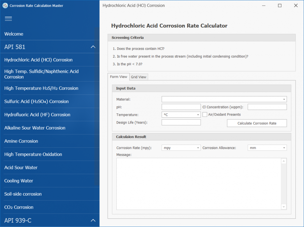 CRC Master - HCl Corrosion